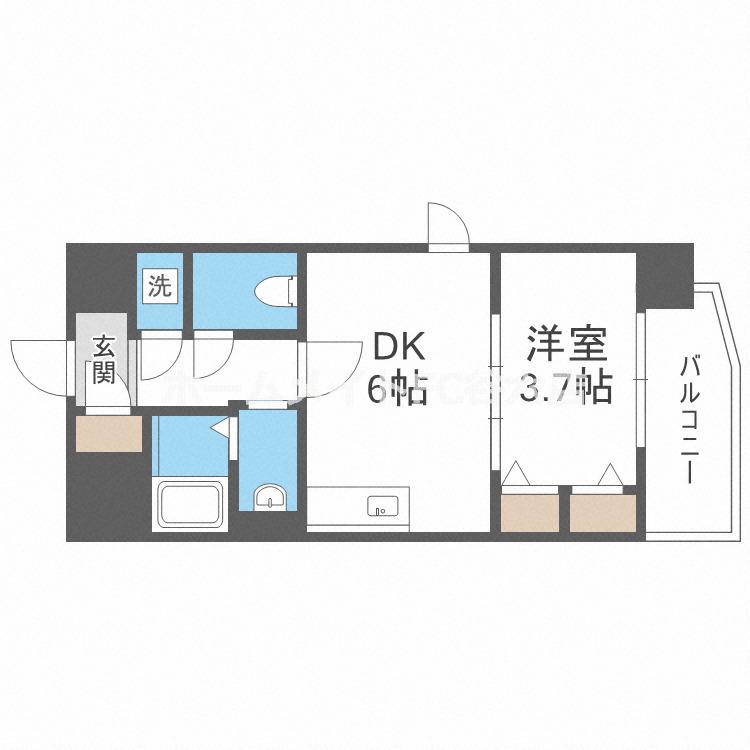 パラゴン布施駅前(1DK/4階)の間取り写真