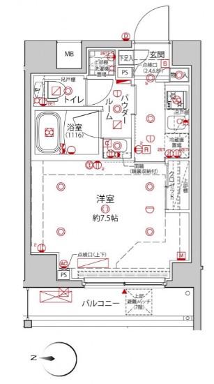 クレイシア森下ステーションサイト(1K/2階)の間取り写真