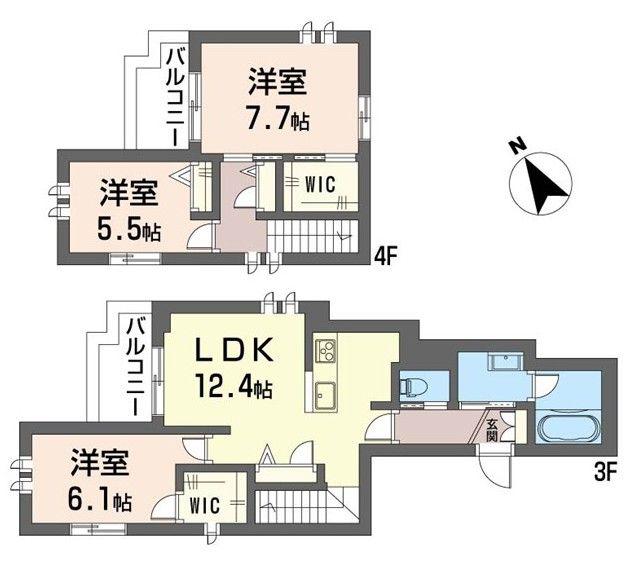 スピネル千川(3LDK/3階)の間取り写真