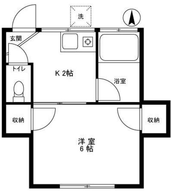 シャトール成増(1K/2階)の間取り写真