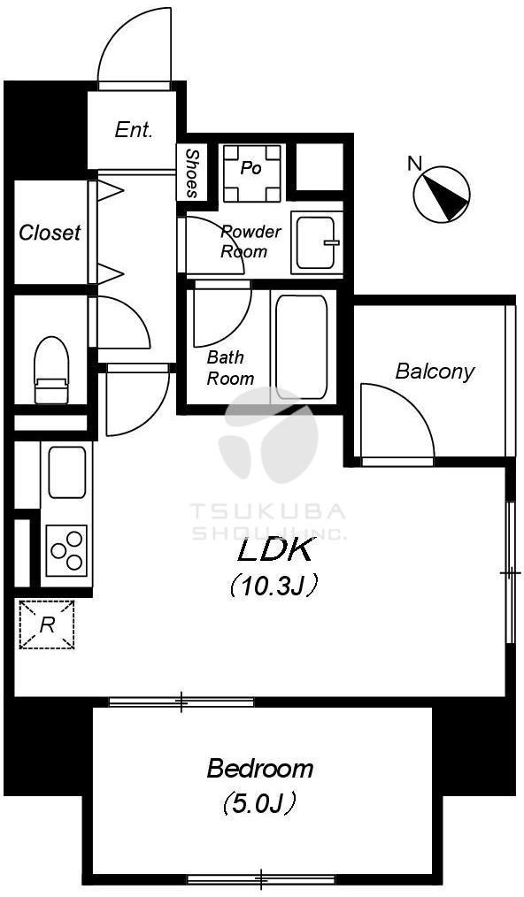 ルミークアン千駄木(1LDK/9階)の間取り写真