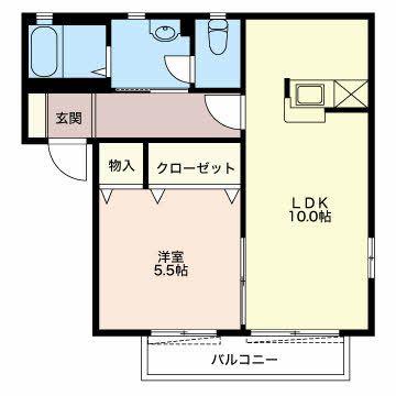ボンヌ・シャンス壱番館(1LDK/1階)の間取り写真
