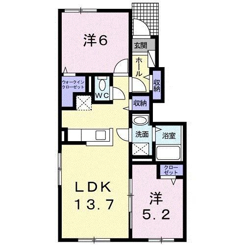 グランデ・アロッジオ(2LDK/1階)の間取り写真
