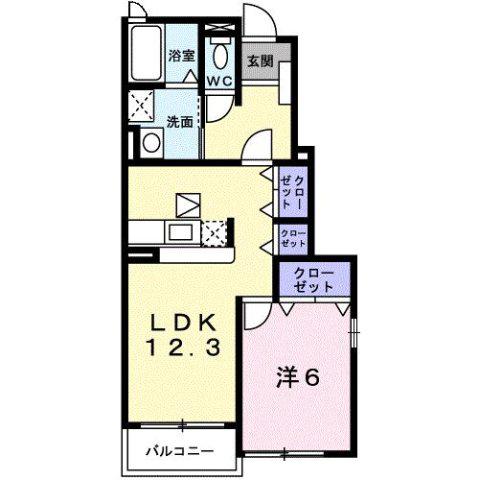 アルドーレ(1LDK/1階)の間取り写真