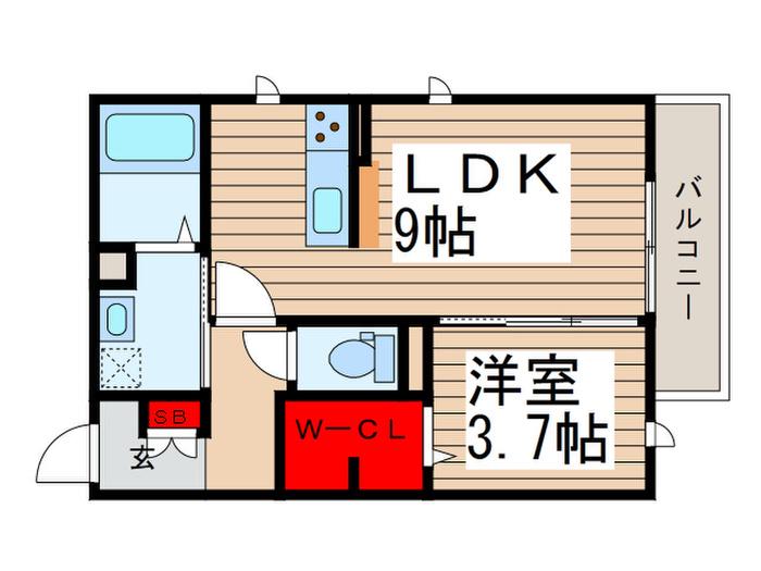 シャルマン(1LDK/1階)の間取り写真
