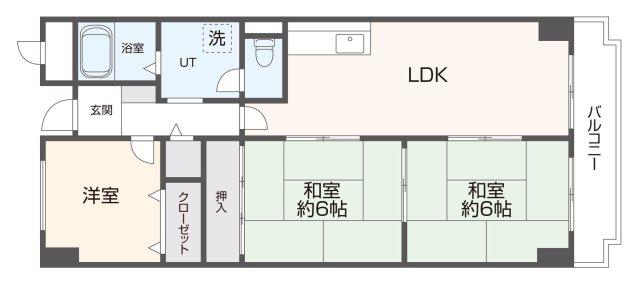 アバ・ハイム西村(3LDK/8階)の間取り写真
