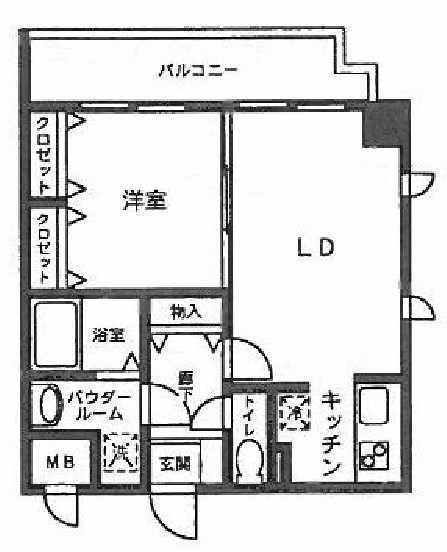 ボヌール和泉(1K/3階)の間取り写真