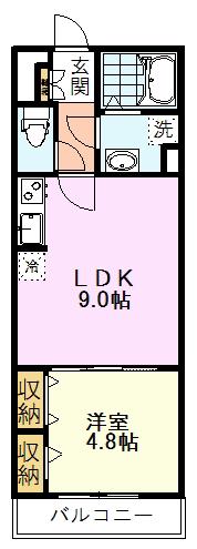 リブリ・ルアージュ学園東(1LDK/2階)の間取り写真