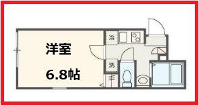 メルラス北千住(1K/2階)の間取り写真