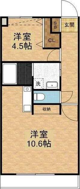 V-ROOM2(1LDK/1階)の間取り写真