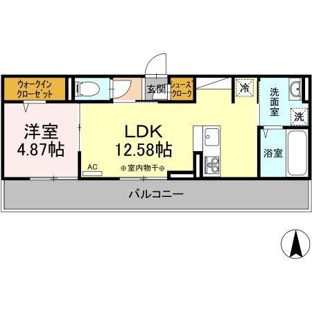 グランメールC(1LDK/2階)の間取り写真