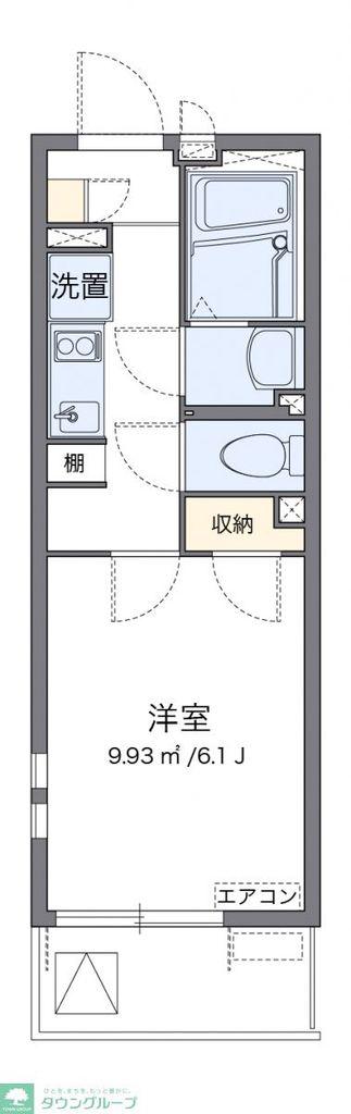 ミランダクレール 西八王子(1K/4階)の間取り写真