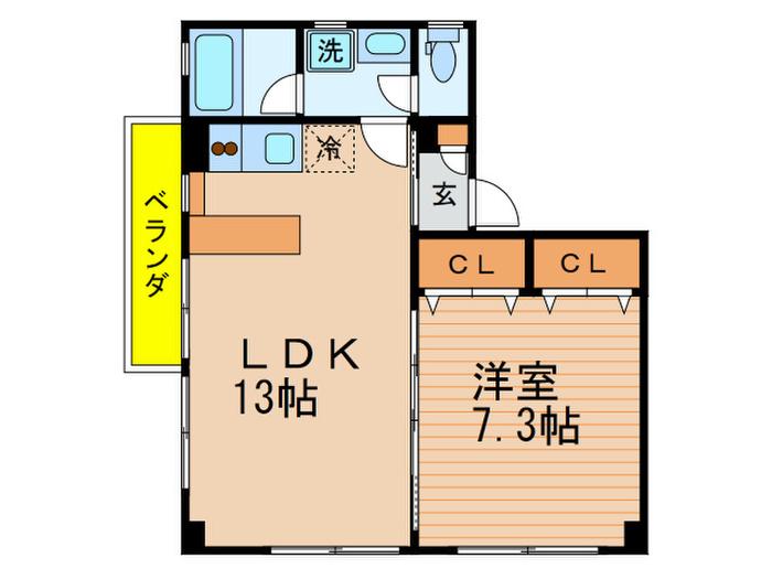 小泉ビル(1LDK/3階)の間取り写真