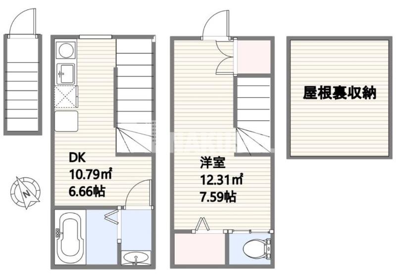 ライブリー学芸大学(1DK/2階)の間取り写真