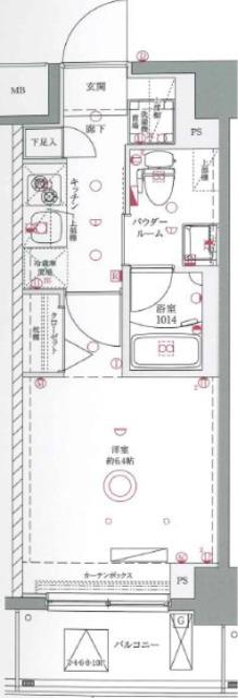 AZEST西川口III(1K/10階)の間取り写真