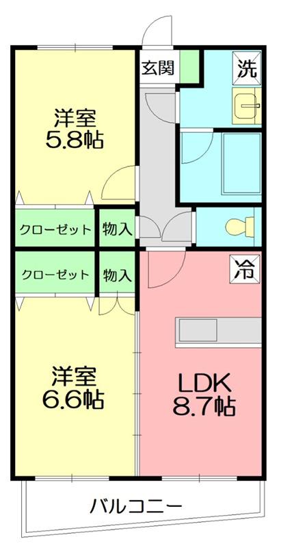 UTOPIA II(2LDK/3階)の間取り写真