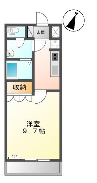 クリアーメゾン・J.BS(1K/2階)の間取り写真