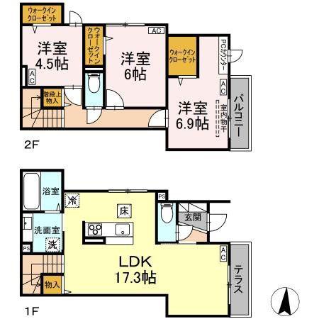 エントピア四谷(3LDK/1階)の間取り写真