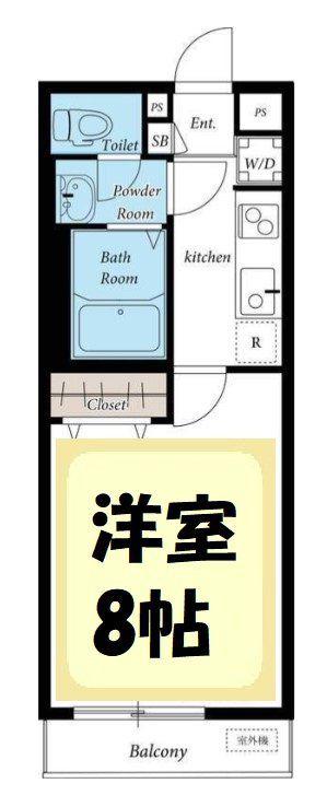 草加瀬崎(1K/3階)の間取り写真