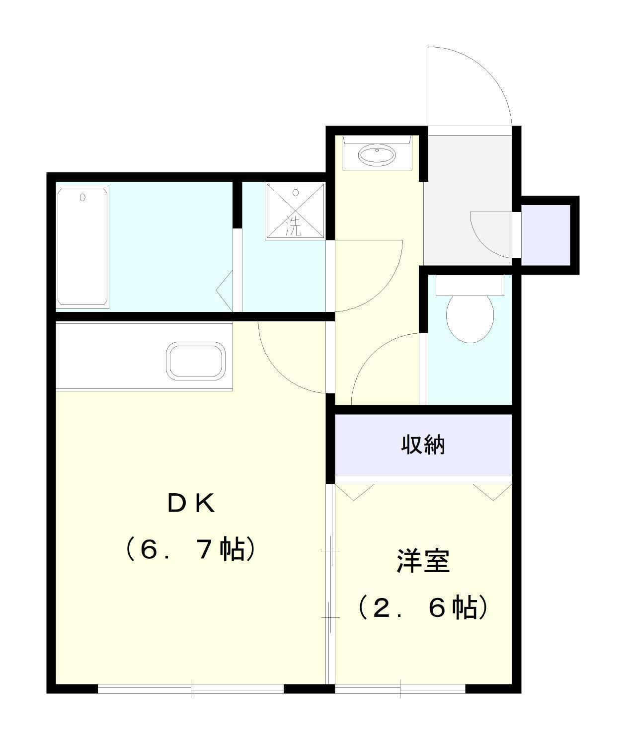 ラムズ西岡(1DK/6階)の間取り写真