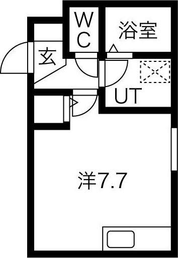 カレッジサイドいくね(ワンルーム/2階)の間取り写真