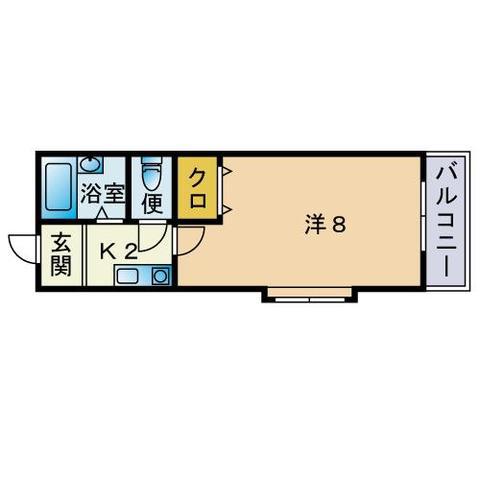 ピエモンテ藤崎(1K/4階)の間取り写真