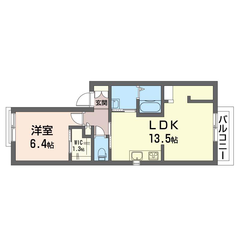 ディアス小平(1LDK/2階)の間取り写真