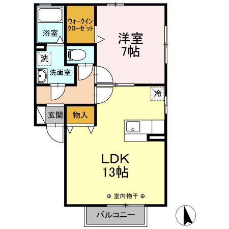 ネオステージII(1LDK/2階)の間取り写真