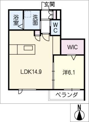 ヘーベルメゾン香呑(1LDK/3階)の間取り写真