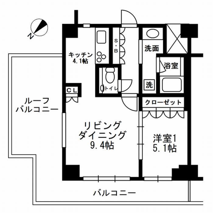アーバンパーク代官山II(1LDK/6階)の間取り写真