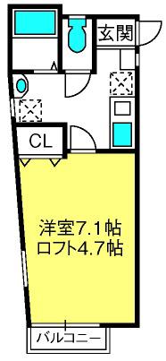 クレールメゾン大宮(1K/1階)の間取り写真