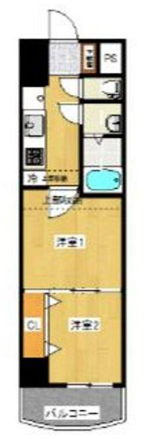 40 PROJECT2100博多駅前(2K/5階)の間取り写真