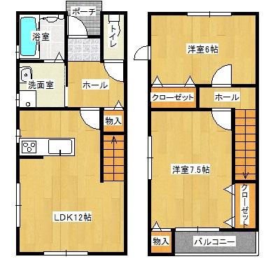 JR左沢線 南寒河江駅 徒歩5分 2階建 築13年(2LDK/1階)の間取り写真