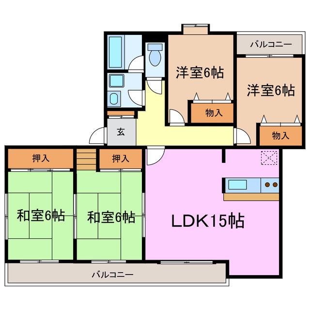 バローネ神沢(4LDK/4階)の間取り写真