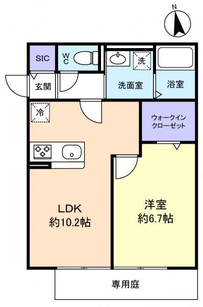エンブリオ(1LDK/1階)の間取り写真