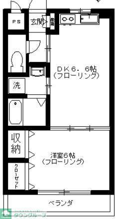 サンライズ(1DK/2階)の間取り写真