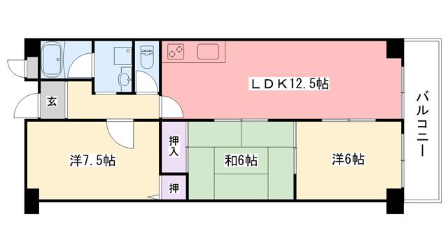 ルミエール小松(3LDK/2階)の間取り写真