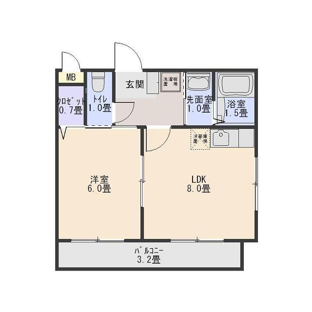 エクセルフルール(1LDK/3階)の間取り写真