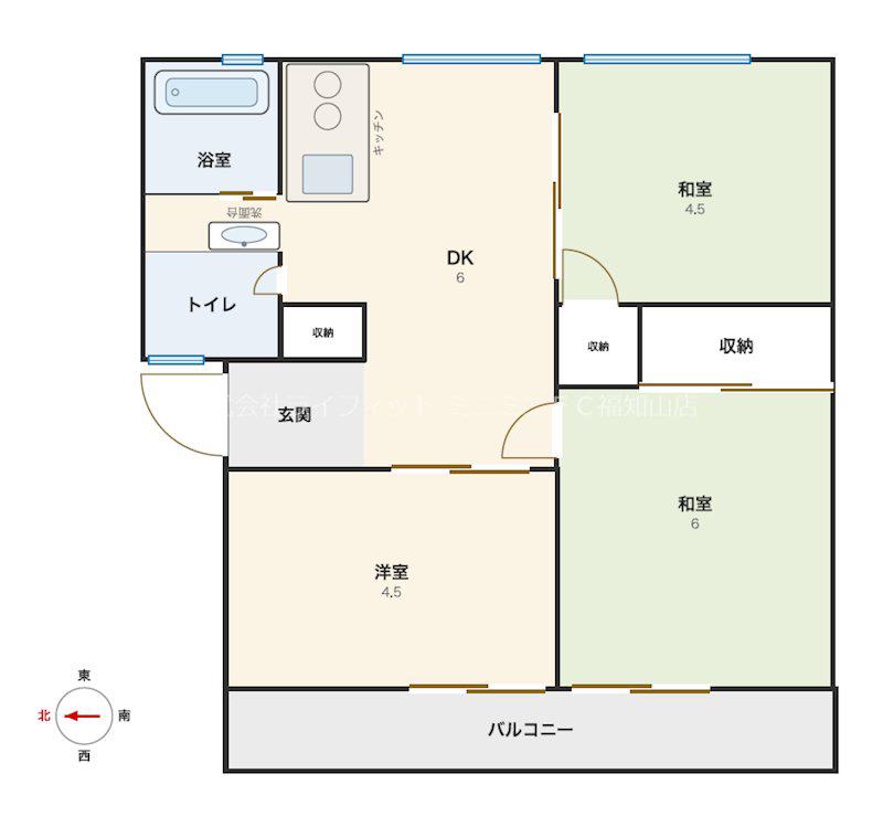 サンシティ前田(3DK/1階)の間取り写真