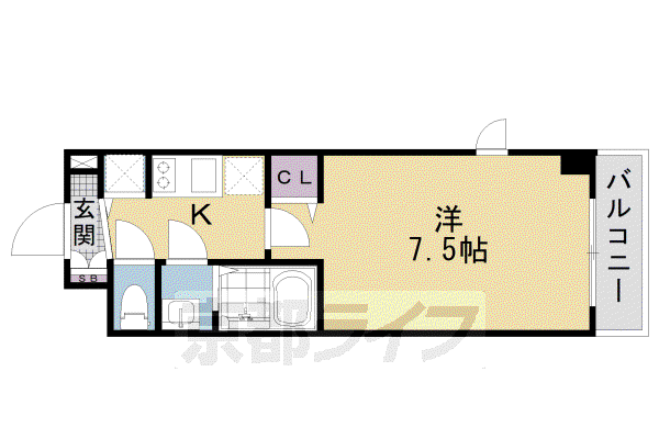 MASTERYCOURT(1K/5階)の間取り写真