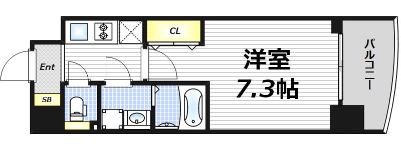 サムティ梅田インターコア(1K/3階)の間取り写真