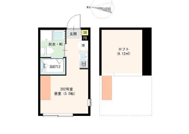 エール新桜台(ワンルーム/2階)の間取り写真