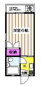 フラット野方III(1K/1階)の間取り写真