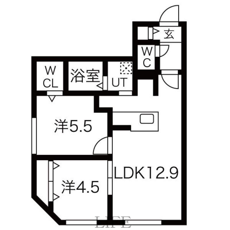 MA豊平公園(2LDK/4階)の間取り写真