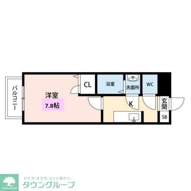 カーサ飯倉(1K/1階)の間取り写真