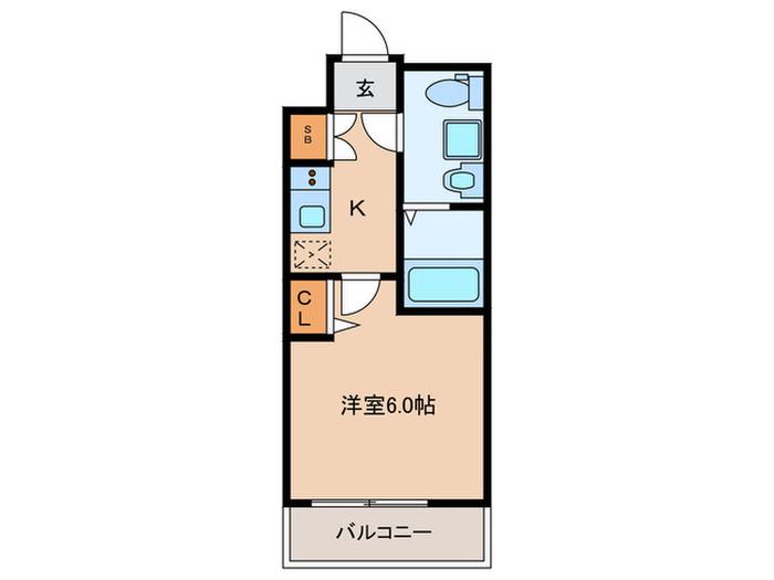 グランドロアール上新庄(1K/2階)の間取り写真