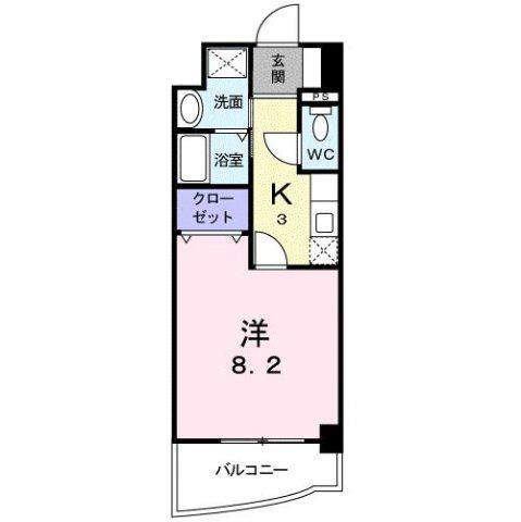 ブリアンオーブ(1K/3階)の間取り写真