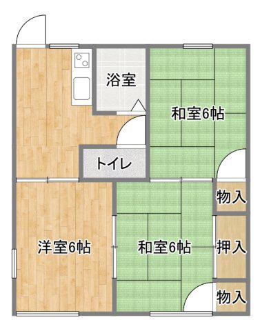 サニーハイツ(3DK/2階)の間取り写真