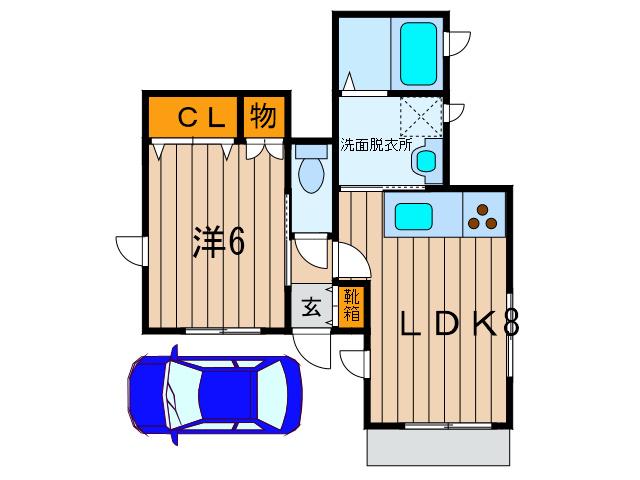 K-ONE(1LDK/1階)の間取り写真