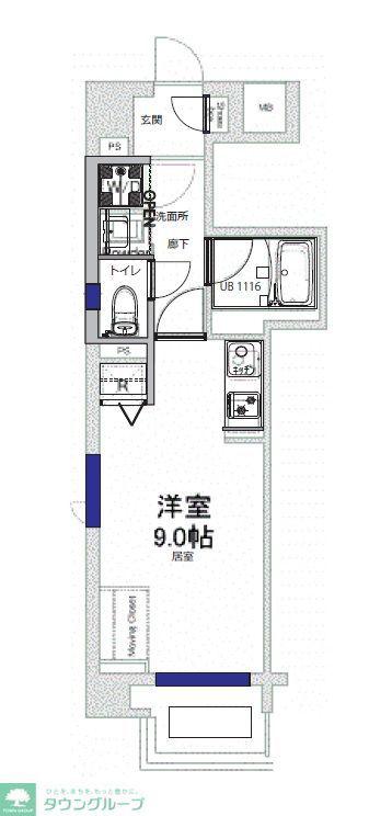 プライムアーバン三軒茶屋(ワンルーム/2階)の間取り写真